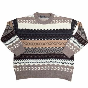 3/$30 Shein Fair Isle Pullover Round Neck Long Sleeve Sweater Size Medium